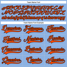 Load image into Gallery viewer, Custom Light Blue Orange-Black Hockey Lace Neck Jersey