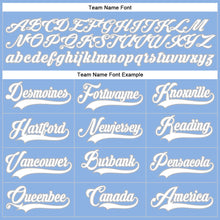 Load image into Gallery viewer, Custom Light Blue White-Gray Hockey Lace Neck Jersey