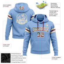 Charger l'image dans la galerie, Custom Stitched Light Blue Vintage USA Flag Cream-Crimson Football Pullover Sweatshirt Hoodie