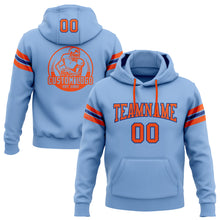 Charger l'image dans la galerie, Custom Stitched Light Blue Orange-Royal Football Pullover Sweatshirt Hoodie