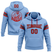 Charger l'image dans la galerie, Custom Stitched Light Blue Red-Black Football Pullover Sweatshirt Hoodie