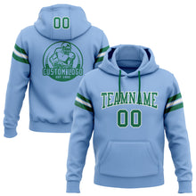 Charger l'image dans la galerie, Custom Stitched Light Blue Kelly Green-White Football Pullover Sweatshirt Hoodie