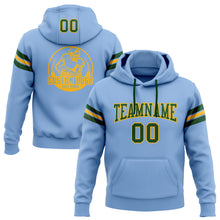 Charger l'image dans la galerie, Custom Stitched Light Blue Green-Gold Football Pullover Sweatshirt Hoodie