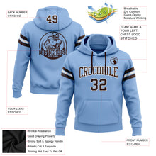 Load image into Gallery viewer, Custom Stitched Light Blue Brown-White Football Pullover Sweatshirt Hoodie
