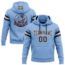Charger l'image dans la galerie, Custom Stitched Light Blue Brown-White Football Pullover Sweatshirt Hoodie