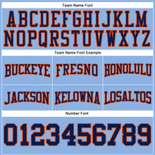 Charger l'image dans la galerie, Custom Stitched Light Blue Navy-Orange Football Pullover Sweatshirt Hoodie