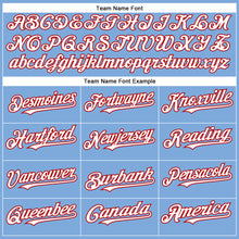 Charger l'image dans la galerie, Custom Light Blue White-Red Authentic Baseball Jersey