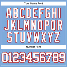 Charger l'image dans la galerie, Custom Light Blue White-Red Authentic Baseball Jersey