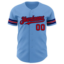 Charger l'image dans la galerie, Custom Light Blue Red-Navy Authentic Baseball Jersey