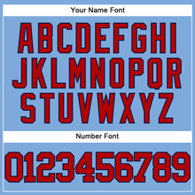 Charger l'image dans la galerie, Custom Light Blue Red-Navy Authentic Baseball Jersey