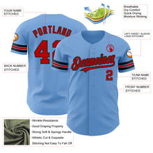 Charger l'image dans la galerie, Custom Light Blue Red-Black Authentic Baseball Jersey