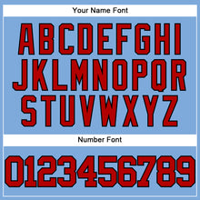 Charger l'image dans la galerie, Custom Light Blue Red-Black Authentic Baseball Jersey