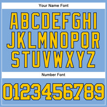 Charger l'image dans la galerie, Custom Light Blue Yellow-Navy Authentic Baseball Jersey