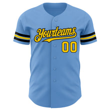Charger l'image dans la galerie, Custom Light Blue Yellow-Black Authentic Baseball Jersey