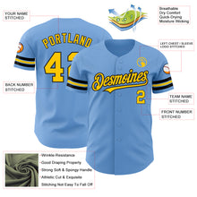Charger l'image dans la galerie, Custom Light Blue Yellow-Black Authentic Baseball Jersey