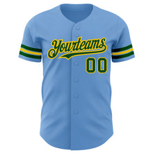 Charger l'image dans la galerie, Custom Light Blue Green-Yellow Authentic Baseball Jersey