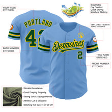 Charger l'image dans la galerie, Custom Light Blue Green-Yellow Authentic Baseball Jersey