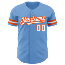 Charger l'image dans la galerie, Custom Light Blue White-Orange Authentic Baseball Jersey