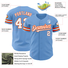 Charger l'image dans la galerie, Custom Light Blue White-Orange Authentic Baseball Jersey