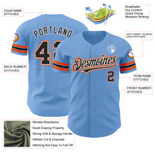 Charger l'image dans la galerie, Custom Light Blue Black-Orange Authentic Baseball Jersey