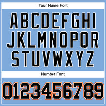 Charger l'image dans la galerie, Custom Light Blue Black-Orange Authentic Baseball Jersey