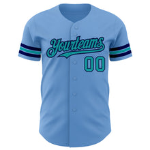 Charger l'image dans la galerie, Custom Light Blue Teal-Navy Authentic Baseball Jersey
