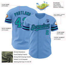 Charger l'image dans la galerie, Custom Light Blue Teal-Navy Authentic Baseball Jersey