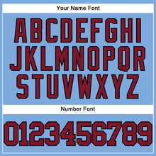 Charger l'image dans la galerie, Custom Light Blue Crimson-Black Authentic Baseball Jersey