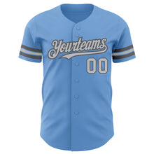 Charger l'image dans la galerie, Custom Light Blue Gray-Steel Gray Authentic Baseball Jersey