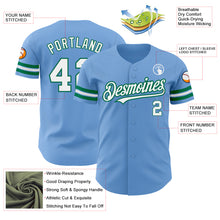 Charger l'image dans la galerie, Custom Light Blue White-Kelly Green Authentic Baseball Jersey