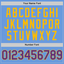 Charger l'image dans la galerie, Custom Light Blue Purple-Gold Authentic Throwback Baseball Jersey