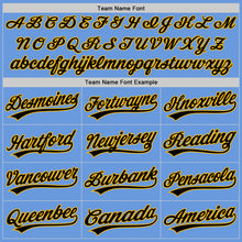Charger l'image dans la galerie, Custom Light Blue Gold-Black Authentic Throwback Baseball Jersey