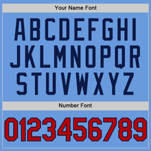 Charger l'image dans la galerie, Custom Light Blue Red-Navy Authentic Throwback Baseball Jersey