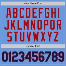 Charger l'image dans la galerie, Custom Light Blue Navy-Red Authentic Throwback Baseball Jersey