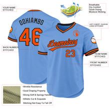 Charger l'image dans la galerie, Custom Light Blue Orange-Black Authentic Throwback Baseball Jersey