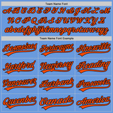 Charger l'image dans la galerie, Custom Light Blue Orange-Black Authentic Throwback Baseball Jersey