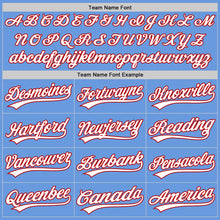 Load image into Gallery viewer, Custom Light Blue White-Red Authentic Throwback Baseball Jersey