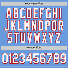Load image into Gallery viewer, Custom Light Blue White-Red Authentic Throwback Baseball Jersey