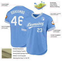 Load image into Gallery viewer, Custom Light Blue White Authentic Throwback Baseball Jersey