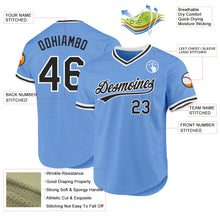 Charger l'image dans la galerie, Custom Light Blue Black-White Authentic Throwback Baseball Jersey