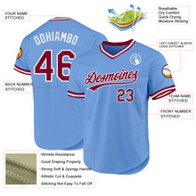 Charger l'image dans la galerie, Custom Light Blue Maroon-White Authentic Throwback Baseball Jersey