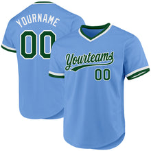 Charger l'image dans la galerie, Custom Light Blue Green-White Authentic Throwback Baseball Jersey