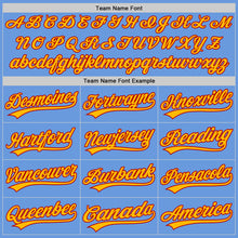 Charger l'image dans la galerie, Custom Light Blue Red-Gold Authentic Throwback Baseball Jersey