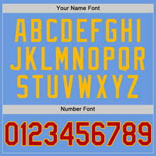 Charger l'image dans la galerie, Custom Light Blue Red-Gold Authentic Throwback Baseball Jersey