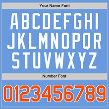 Charger l'image dans la galerie, Custom Light Blue Orange-White Authentic Throwback Baseball Jersey