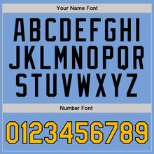 Загрузить изображение в средство просмотра галереи, Custom Light Blue Gold-Black Authentic Throwback Basketball Jersey