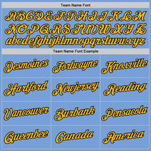 Загрузить изображение в средство просмотра галереи, Custom Light Blue Gold-Black Authentic Throwback Basketball Jersey