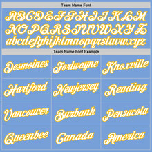 Загрузить изображение в средство просмотра галереи, Custom Light Blue White-Gold Authentic Throwback Basketball Jersey