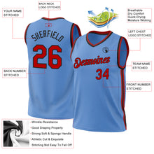 Загрузить изображение в средство просмотра галереи, Custom Light Blue Red-Black Authentic Throwback Basketball Jersey