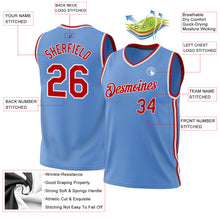 Загрузить изображение в средство просмотра галереи, Custom Light Blue Red-White Authentic Throwback Basketball Jersey